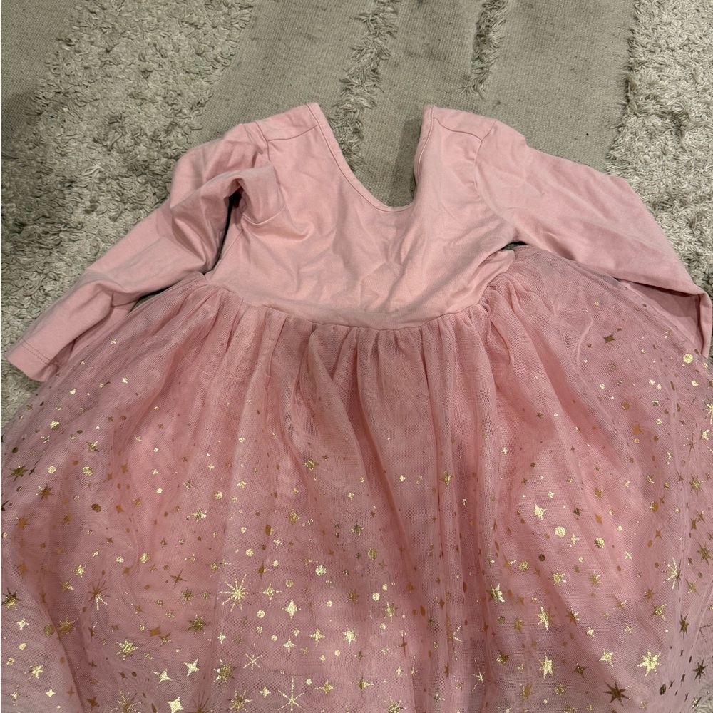 Hanna Andersson Pink and Gold Starry Dance Costume
